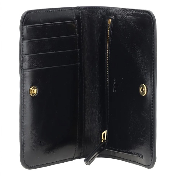 ✨ NWT CHLOE logo black leather wallet - Picture 3 of 6
